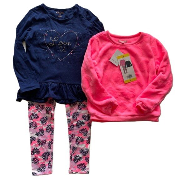 BCBGirls 3-Piece Legging Long Sleeve Sweater Set Size 5 Pink NWT - Picture 1 of 11